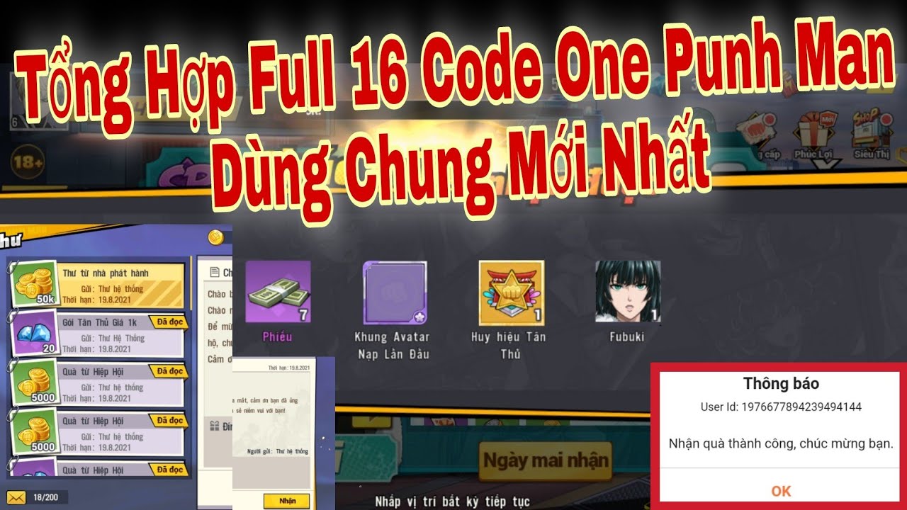 Full 16 Code One Punch Man Dùng Chung Mới Nhất Và Cách Nhập Code One Punch  Man | Ttđp - Youtube