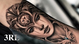 PORTRAIT WINGED HELMET TATTOO | TIMELAPSE | 3RL