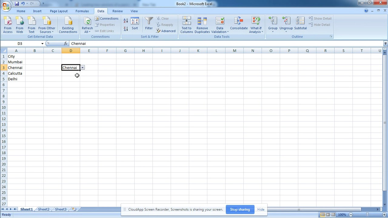How to create a drop down list in excel 
