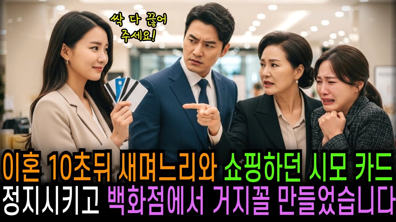이혼 10초뒤 새며느리와 쇼핑하던 시모 카드 정지시키고 백화점에서 거지꼴만들었습니다