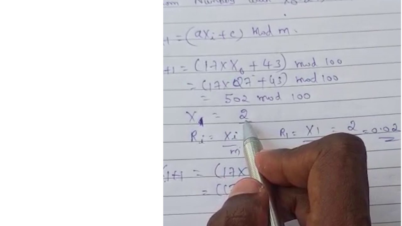 Linear congruential method PROBLEM YouTube