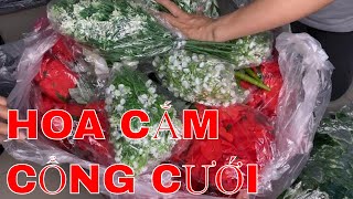 Hoa giả cắm cổng cưới hoa vải cắm cổng cưới đơn 4 triệu đồng vs abshop.com.vn