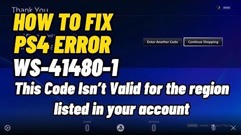 How To Fix PS4 Error WS-45480-1 Code Is Not Listed Error Fixed PS4