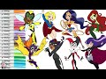 DC Super Hero Girls Coloring Book Pages Poison Ivy Harley Quinn Supergirl Wonder Woman Batgirl