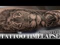 TATTOO TIME LAPSE | LION AND ROSE | CHRISSY LEE