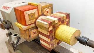 Amazing Woodturning ART - River The Combination Of Many Colored Wood Creates A Vibrant Warm Set