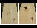 Заделка дырки в древесине при помощи лодочек-заглушек