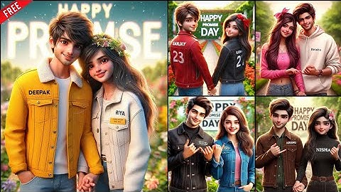 How To Create Ai 3D Happy Promise Day couples name images | Bing image creator tutorial FREE