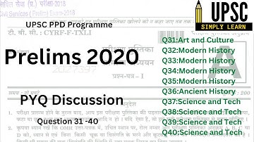 Prelims 2020 PYQ discussion| Question 31-40| #upscprelims #upsc2023 #pyqdiscussion #pyq #upsc #ias