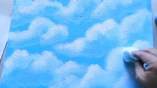 Belajar Melukis Bentuk Awan Menggunakan Spon || @lokasikreatif