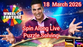 Wheel Of Fortune Spin Along   18 March 2026  Puzzle Solving wheeloffortuneindia sonyliv