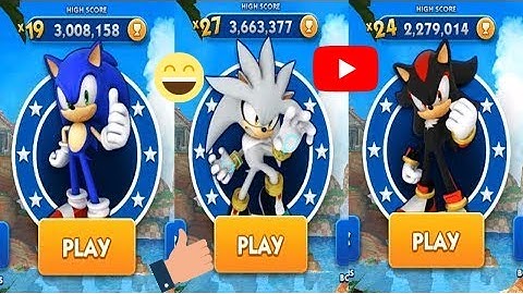 Sonic Dash Android Gameplay - SONIC VS SILVER VS SHADOW