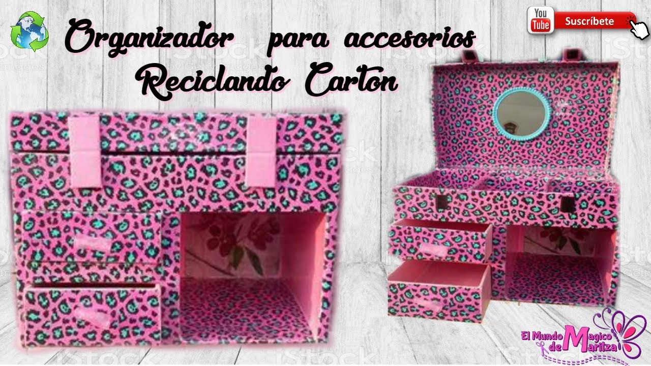 DIY Organizador de accesorios /Reciclando cartón YouTube