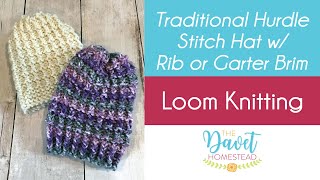 Traditional Hurdle Stitch Loom Knitted Hat