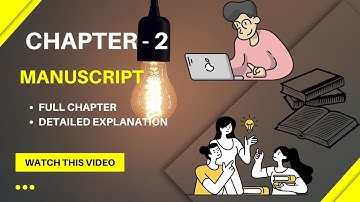 Manuscript | Ch -2 | T.C.A | Class -12th #tcanchannel #computer  #typography #class12