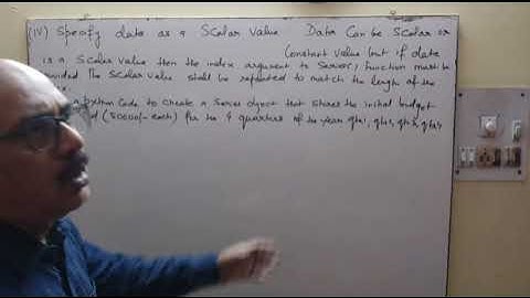 Python Pandas | specify data as a scalar value | class 12 IP