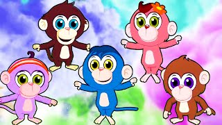 पांच छोटे बंदर | Panch Chote Bandar | Hindi Rhymes for Kids | Compilation| हिंदी बलगीत|Poem in Hindi