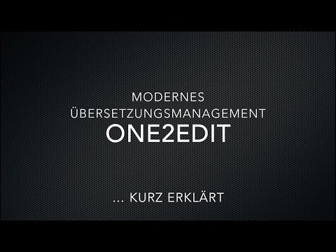 one2edit – Kurzanleitung