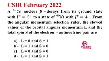 20. Selection rule for beta decay I Gamow Teller transition I CSIR Physics I Dr. Nagaraju Pendam