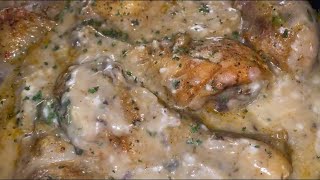 EASY Baked Smothered cream of mushroom chicken