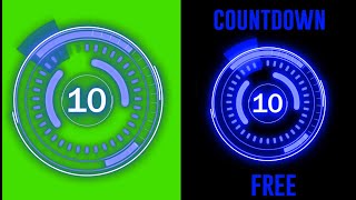 Green Screen Blue Countdown FREE, Chroma Key countdown blue, timer, 10 seconds, pantalla verde