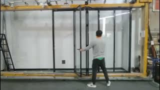 Hot sell popular aluminum Unltra slimline bifold door testing #doors #bifolddoor #foldingdoor #test