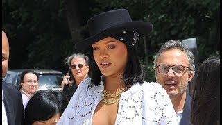 Rihanna Flaunts Cleavage In Plunging White Dress At Lvmh Young Fashion