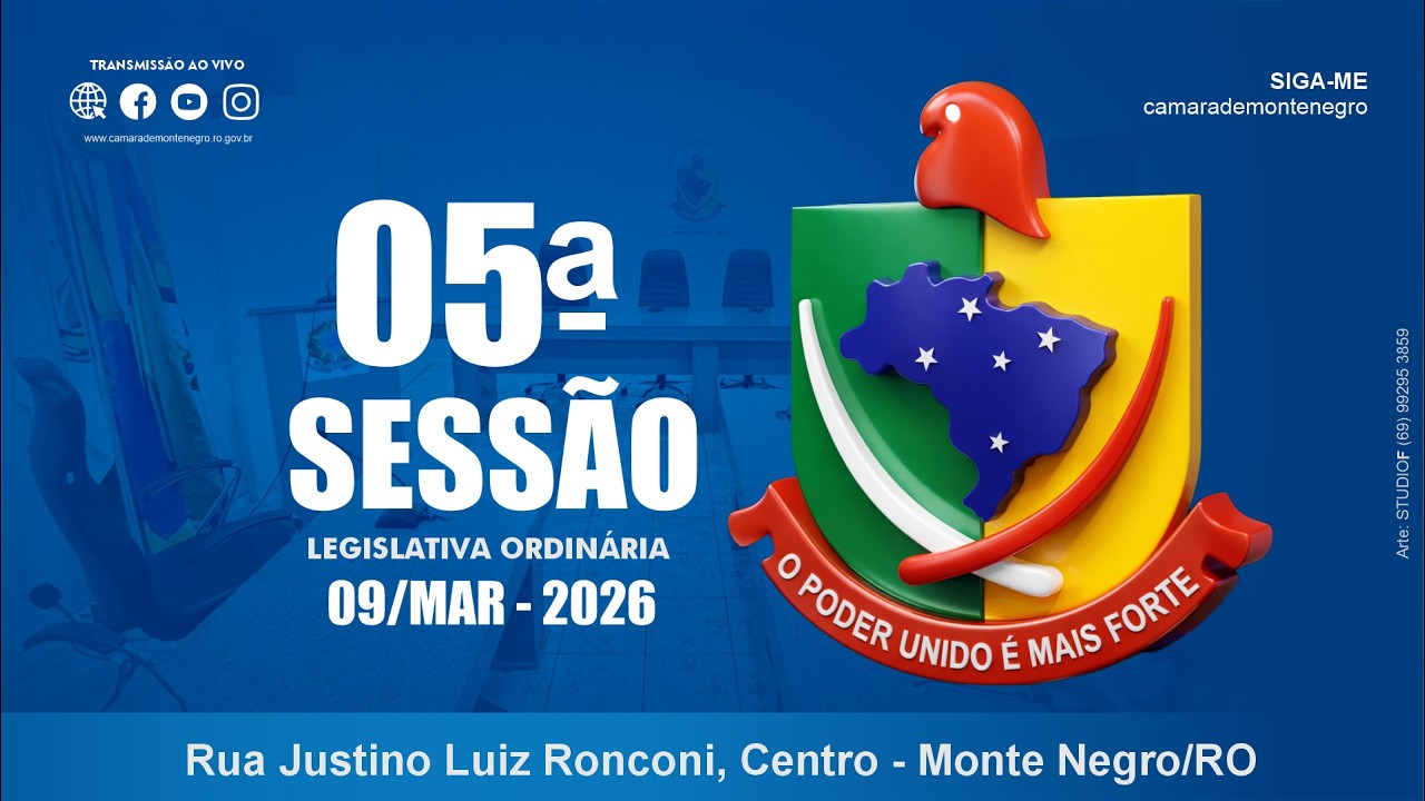 5ª Sessão Ordinária - CMMN/RO (09/03/2026)