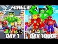 I Survived 1000 Days as SUPERHEROES in HARDCORE Minecraft!