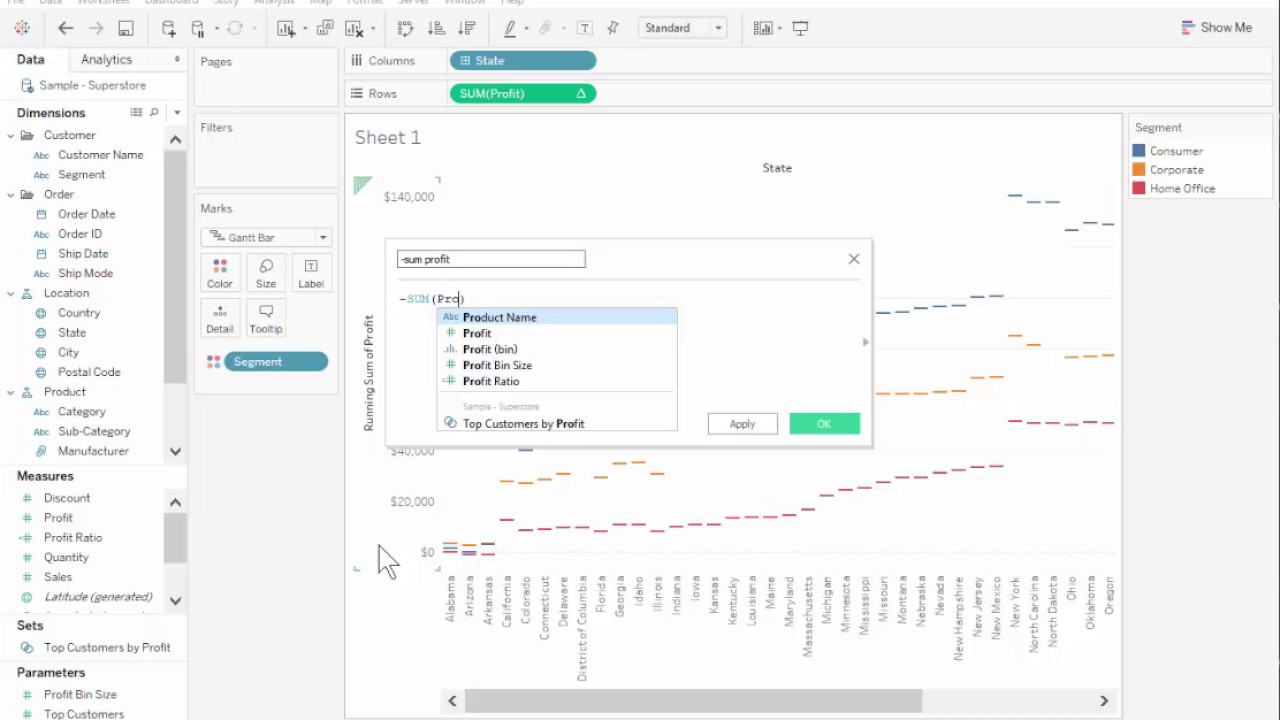 Waterfall Chart With Multiple Measures