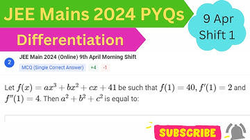 Let f(x)=ax³ + bx² + cx + 41 be such that f(1) =40 & f