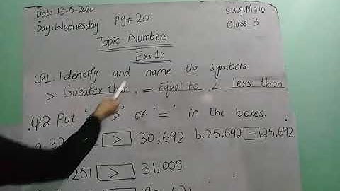 Numbers, exercise: 1e, Math, class :3