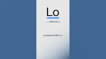 Lodash - Remove- Code with MHS #programming  #shorts #coding #javascript