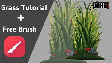 Easy Grass Tutorial + Free Brush | Infinite painter