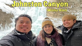 JOHNSTON CANYON WINTER HIKE | LOWER AND UPPER FALLS | BANFF NATIONAL PARK | BOW VALLEY PARKWAY