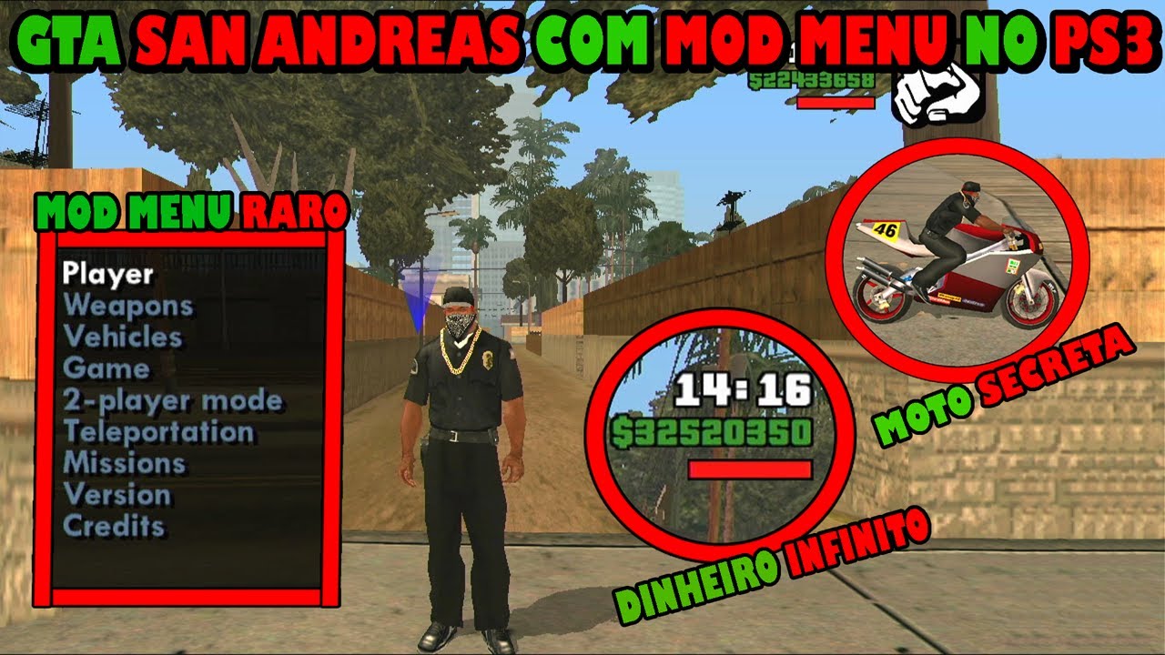 GTA SAN ANDREAS COM MOD MENU EM 2021!!! [VERSÃO EXCLUSIVA DE PS3 E XBOX 360]  