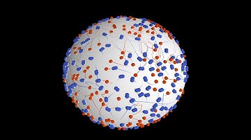 The reversible chemical reaction A + A ⇌ B on a sphere