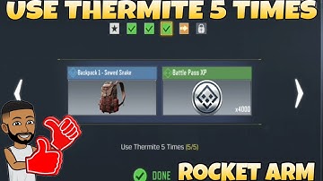 USE THERMITE 5 TIMES ROCKET ARM SEASON 9 CALL OF DUTY MOBILE COD MOBILE CODM
