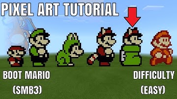Minecraft Pixel Art Tutorial - Boot Mario (SMB3)