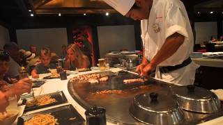 teppan edo chef making dinner