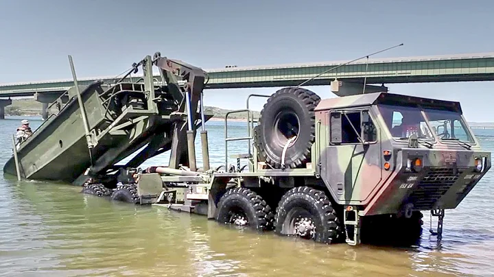 Improved Ribbon Bridge (IRB) Bridge Building With MK2 Bridge Erection Boat