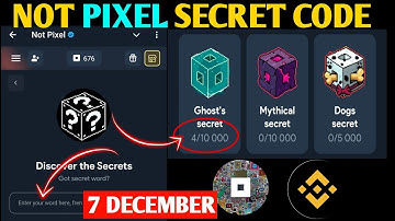 Not Pixel Code 7 DEC | Not Pixel Secret Word Today | Not Pixel Secret Code | Not Pixel New Update
