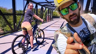 EBIKE Fishing at the URBAN CITY DITCH, Then I Got SNAKE BIT... #Hovsco #HovRanger EBike