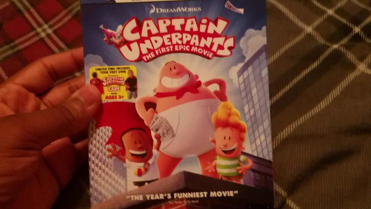 Captain Underpants The First Epic Movie blu ray unboxing - YouTube