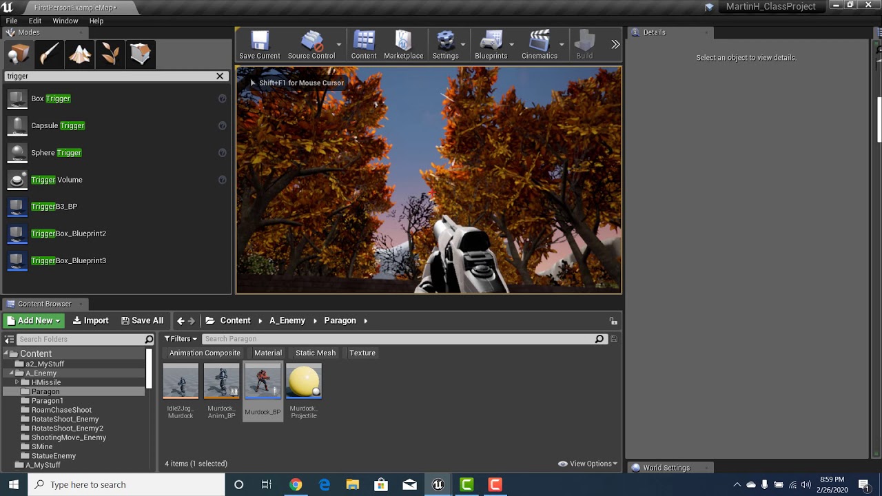 Bonus Labs 1g - Enemy Paragon Character - Death Animation by Projectile or Spike Pit