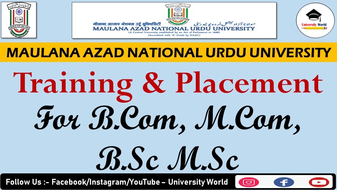 Manuu Training & Placement For B.Sc, M.Sc, B.Com, M.Com & Life Science Students ||
