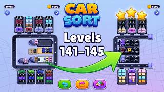 Car Sort: Color Puzzle - Levels 141-145 Walkthrough 🧩 | Solution & Gameplay (Rollic Games) 🚗