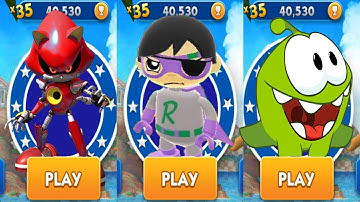 Sonic Dash vs Tag with Ryan Combo Panda vs Om Nom Run - All Characters Unlocked Gameplay