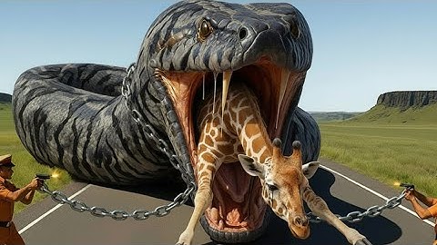 Brave Rescue Team Saves Giraffe From Giant Python!#wildliferescue #savewildlife #braverescueteam 