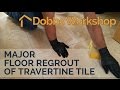 Major Floor Regrout of Travertine Tile